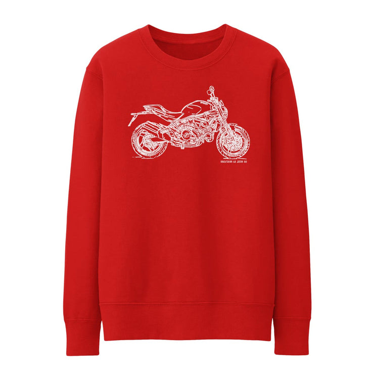 JL Illustration For A Ducati Monster 821 Motorbike Fan Jumper