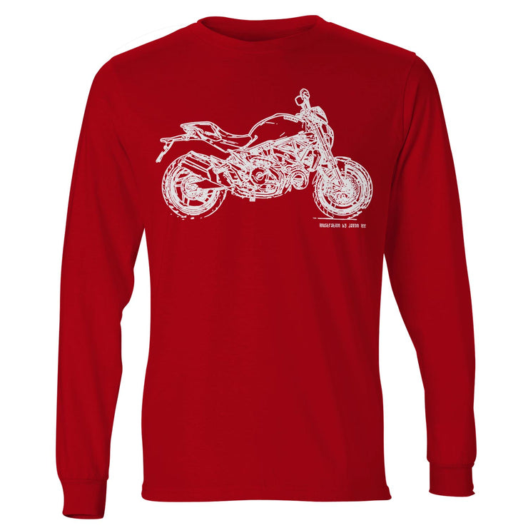 JL Illustration For A Ducati Monster 821 STRIPE Motorbike Fan LS-Tshirt