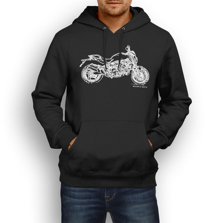 JL Illustration For A Ducati Monster 821 STRIPE Motorbike Fan Hoodie