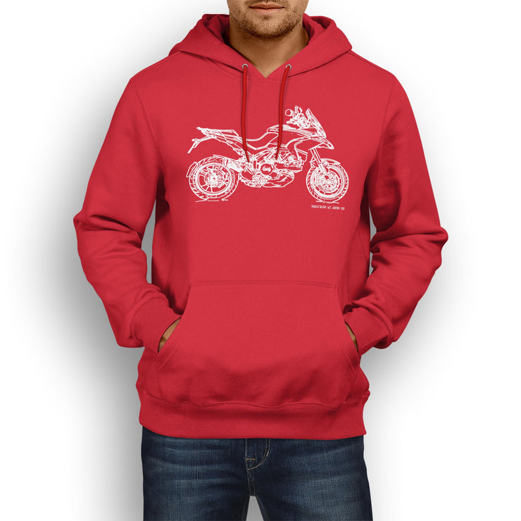 JL Illustration For A Ducati Multistrada 1200S Pikes Peak Motorbike Fan Hoodie