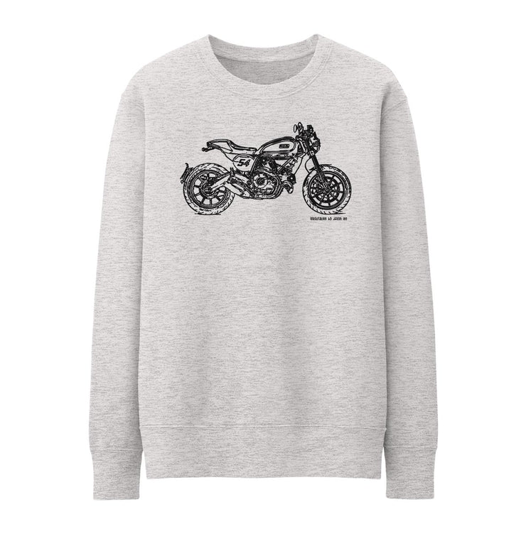 JL Illustration For A Ducati Scrambler Cafe Racer Motorbike Fan Jumper