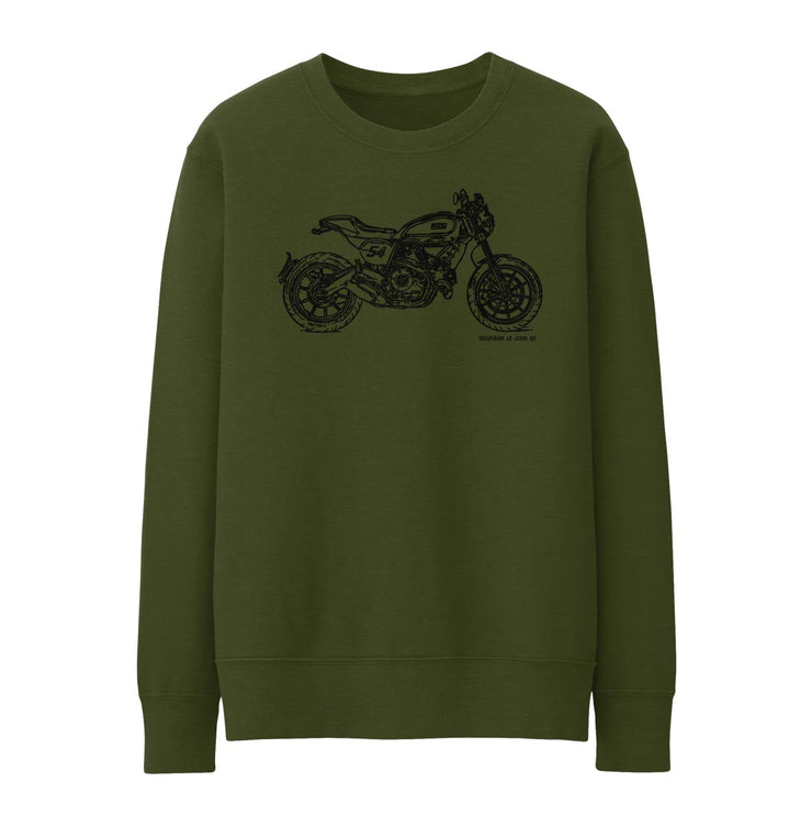 JL Illustration For A Ducati Scrambler Cafe Racer Motorbike Fan Jumper