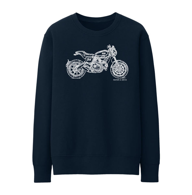 JL Illustration For A Ducati Scrambler Cafe Racer Motorbike Fan Jumper