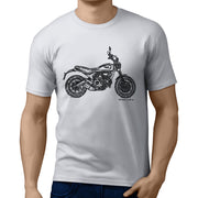 JL Illustration For A Ducati Scrambler Classic Motorbike Fan T-shirt