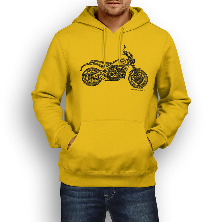 JL Illustration For A Ducati Scrambler Classic Motorbike Fan Hoodie