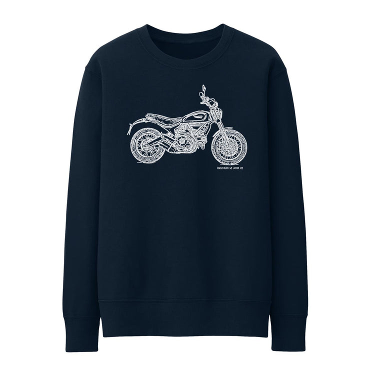 JL Illustration For A Ducati Scrambler Classic Motorbike Fan Jumper