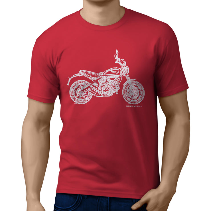 JL Illustration For A Ducati Scrambler Classic Motorbike Fan T-shirt
