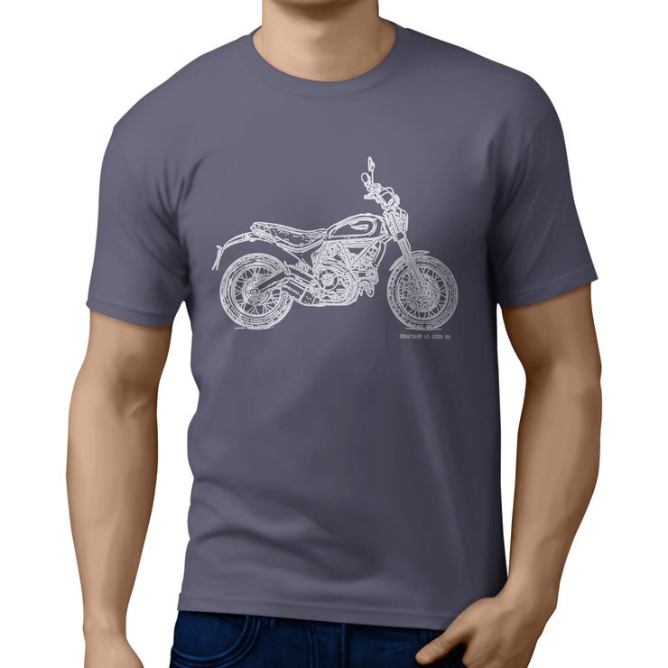 JL Illustration For A Ducati Scrambler Classic Motorbike Fan T-shirt