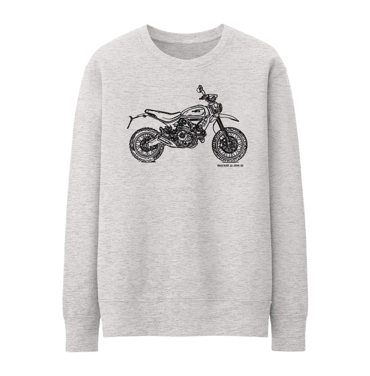 JL Illustration For A Ducati Scrambler Desert Sled Motorbike Fan Jumper