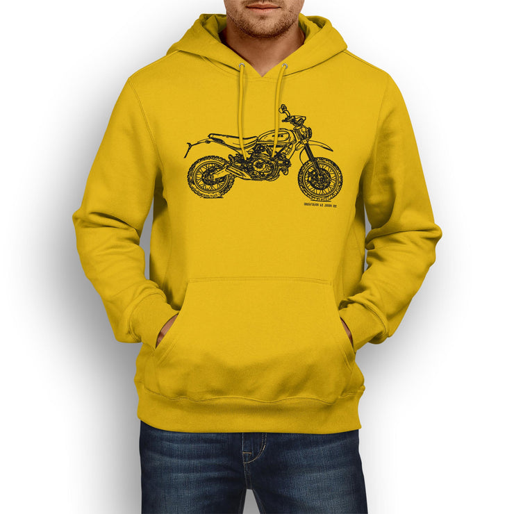JL Illustration For A Ducati Scrambler Desert Sled Motorbike Fan Hoodie