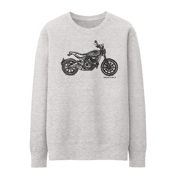 JL Illustration For A Ducati Scrambler Full Throttle Motorbike Fan Jumper