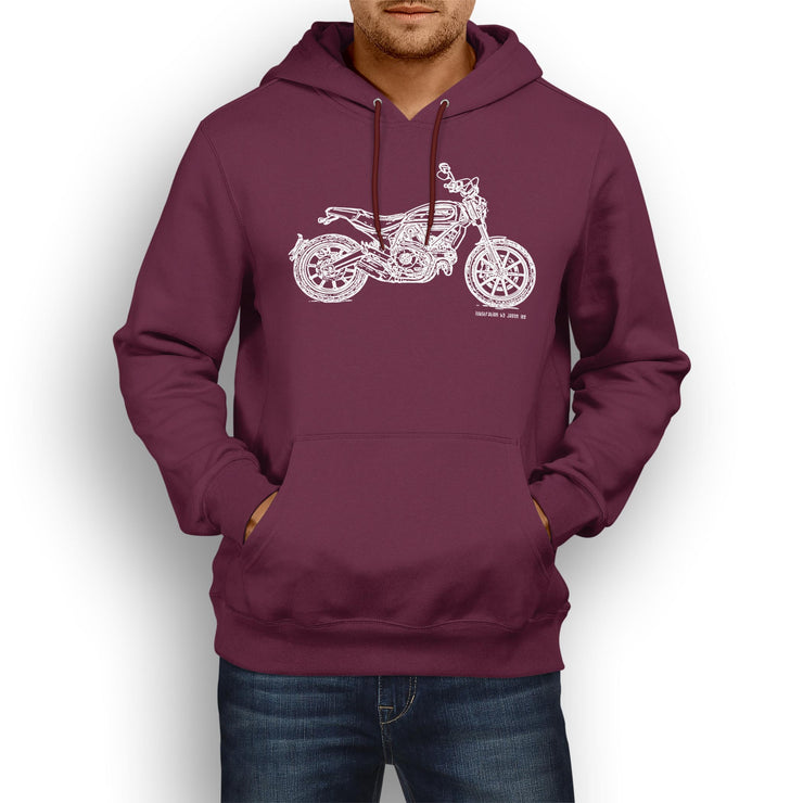 JL Illustration For A Ducati Scrambler Full Throttle Motorbike Fan Hoodie