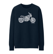 JL Illustration For A Ducati Scrambler Full Throttle Motorbike Fan Jumper