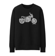 JL Illustration For A Ducati Scrambler Full Throttle Motorbike Fan Jumper