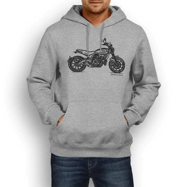 JL Illustration For A Ducati Scrambler Icon Motorbike Fan Hoodie