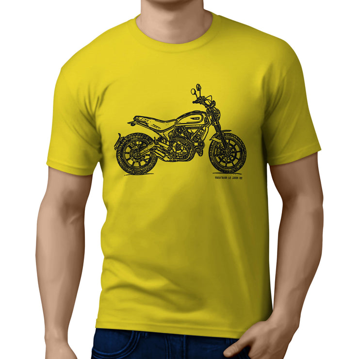 JL Illustration For A Ducati Scrambler Icon Motorbike Fan T-shirt