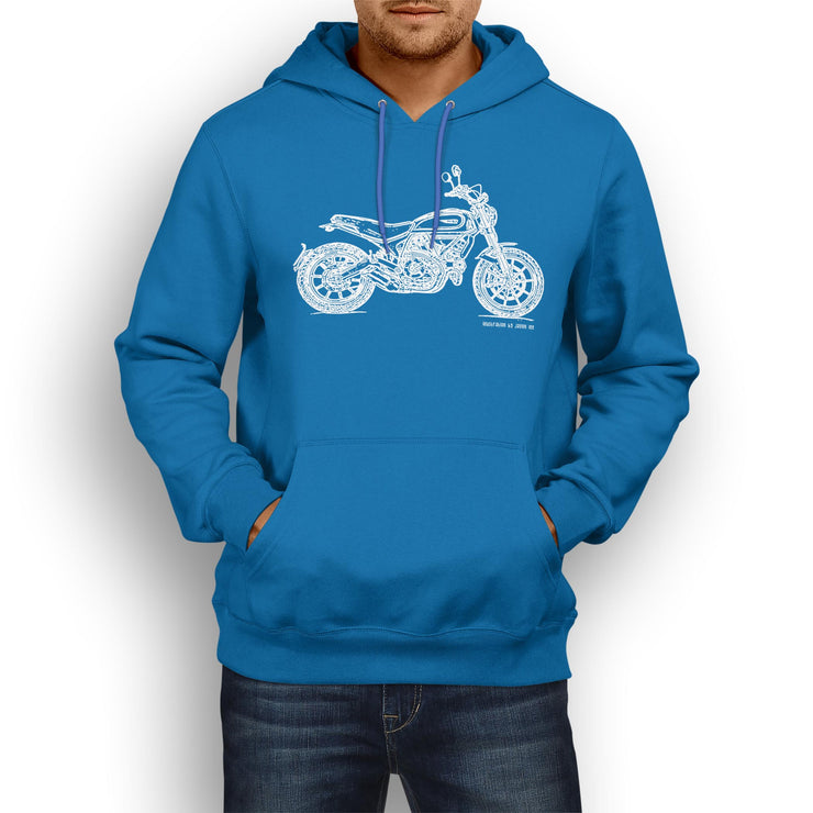 JL Illustration For A Ducati Scrambler Icon Motorbike Fan Hoodie