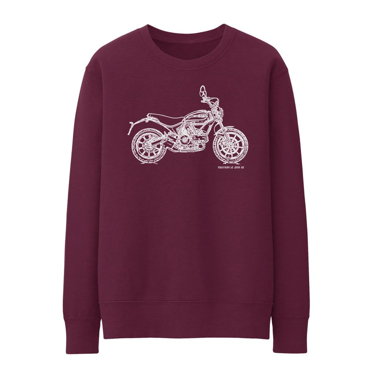 JL Illustration For A Ducati Scrambler Sixty2 Motorbike Fan Jumper