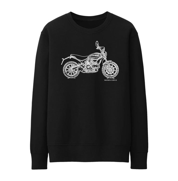 JL Illustration For A Ducati Scrambler Sixty2 Motorbike Fan Jumper