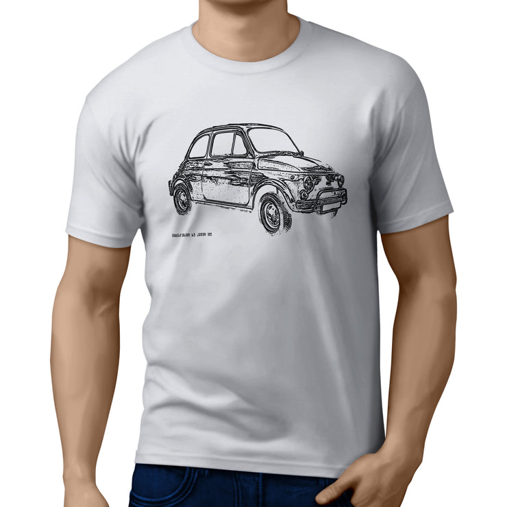 JL Illustration For A Fiat 500 Lusso 1969 Motorcar Fan T-shirt