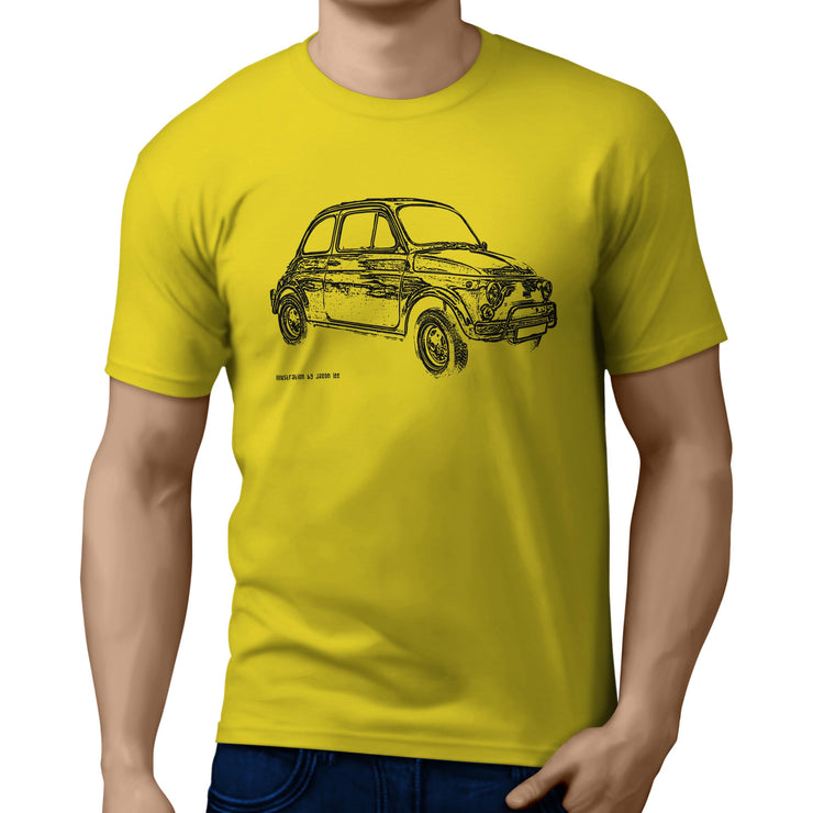 JL Illustration For A Fiat 500 Lusso 1969 Motorcar Fan T-shirt