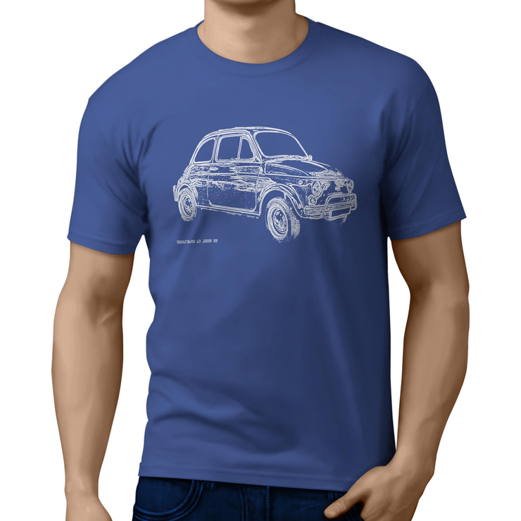 JL Illustration For A Fiat 500 Lusso 1969 Motorcar Fan T-shirt
