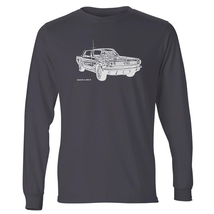 JL Illustration For A Ford 1966 Mustang Convertible Motorcar Fan LS-Tshirt