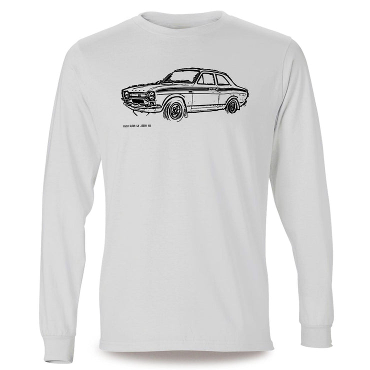 JL Illustration For A Ford Escort Mk1 Mexico Motorcar Fan LS-Tshirt