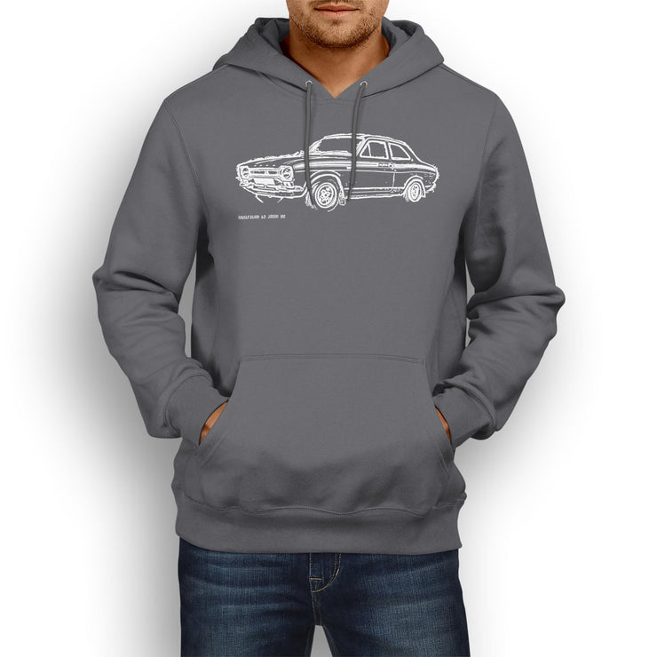 JL Illustration For A Ford Escort Mk1 Mexico Motorcar Fan Hoodie