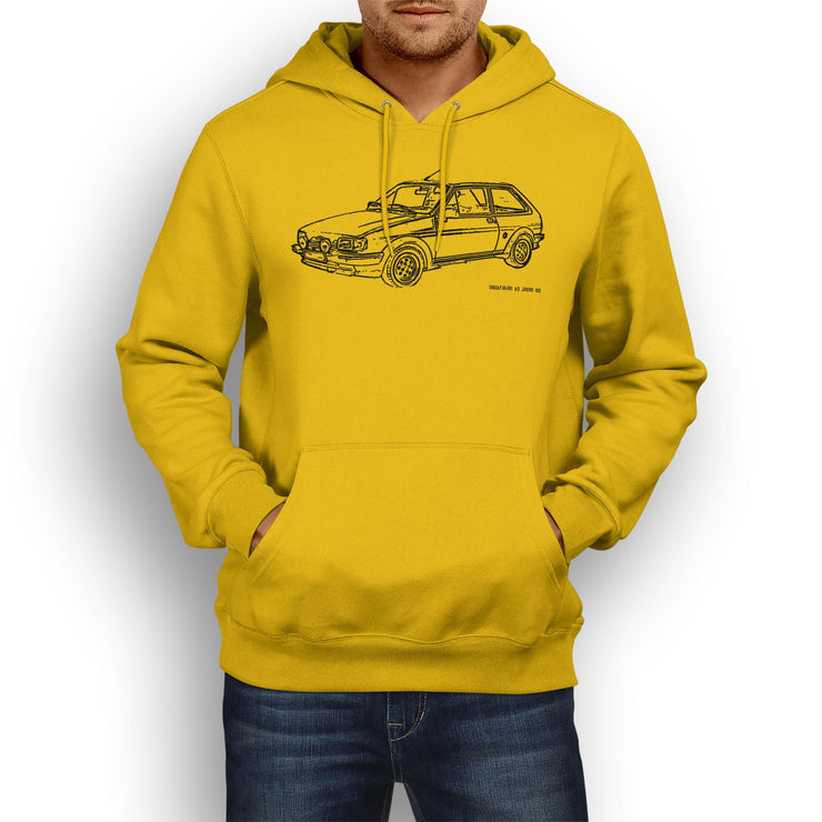 JL Illustration For A Ford Fiesta Mk2 XR2i Motorcar Fan Hoodie