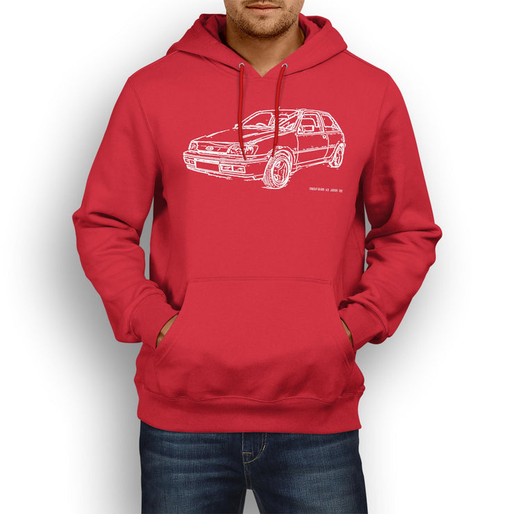 JL Illustration For A Ford Fiesta RS Turbo Motorcar Fan Hoodie