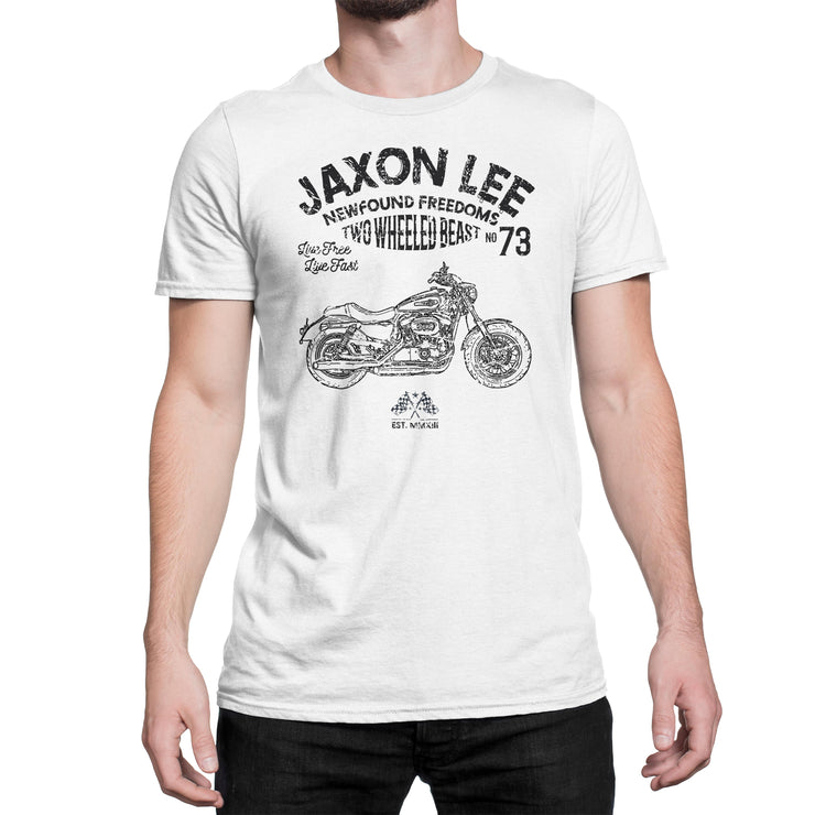 JL Freedom Art Tee aimed at fans of Harley Davidson 1200 Custom Motorbike