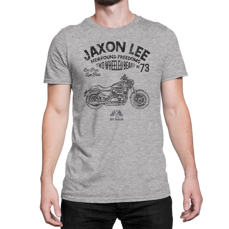 JL Freedom Art Tee aimed at fans of Harley Davidson 1200 Custom Motorbike