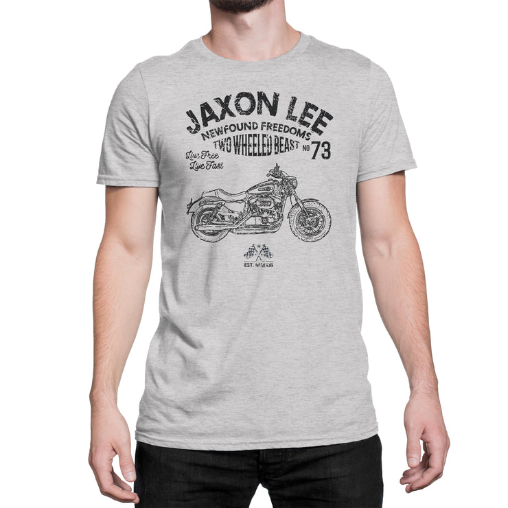 JL Freedom Art Tee aimed at fans of Harley Davidson 1200 Custom Motorbike