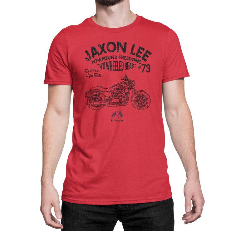 JL Freedom Art Tee aimed at fans of Harley Davidson 1200 Custom Motorbike