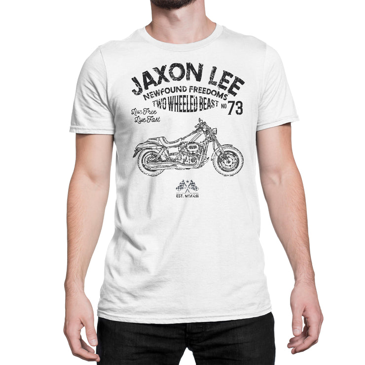 JL Freedom Art Tee aimed at fans of Harley Davidson Fat Bob Motorbike