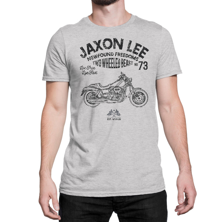 JL Freedom Art Tee aimed at fans of Harley Davidson Fat Bob Motorbike