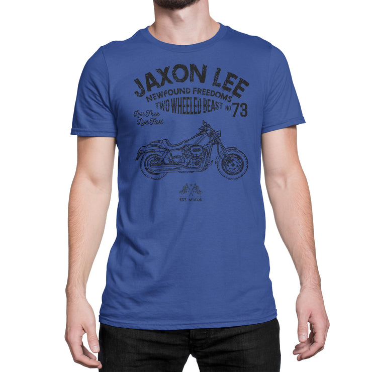 JL Freedom Art Tee aimed at fans of Harley Davidson Fat Bob Motorbike