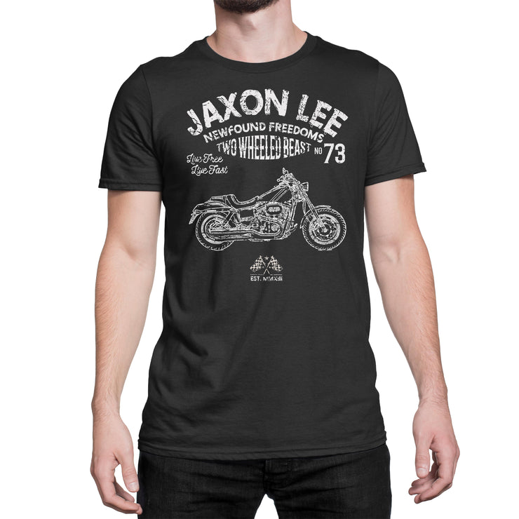 JL Freedom Art Tee aimed at fans of Harley Davidson Fat Bob Motorbike