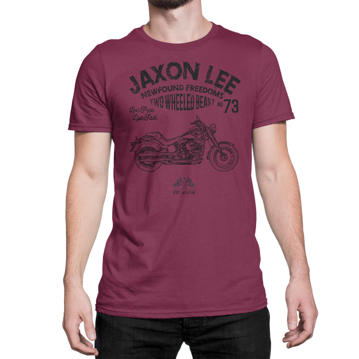 JL Freedom Art Tee aimed at fans of Harley Davidson Fat Boy Motorbike