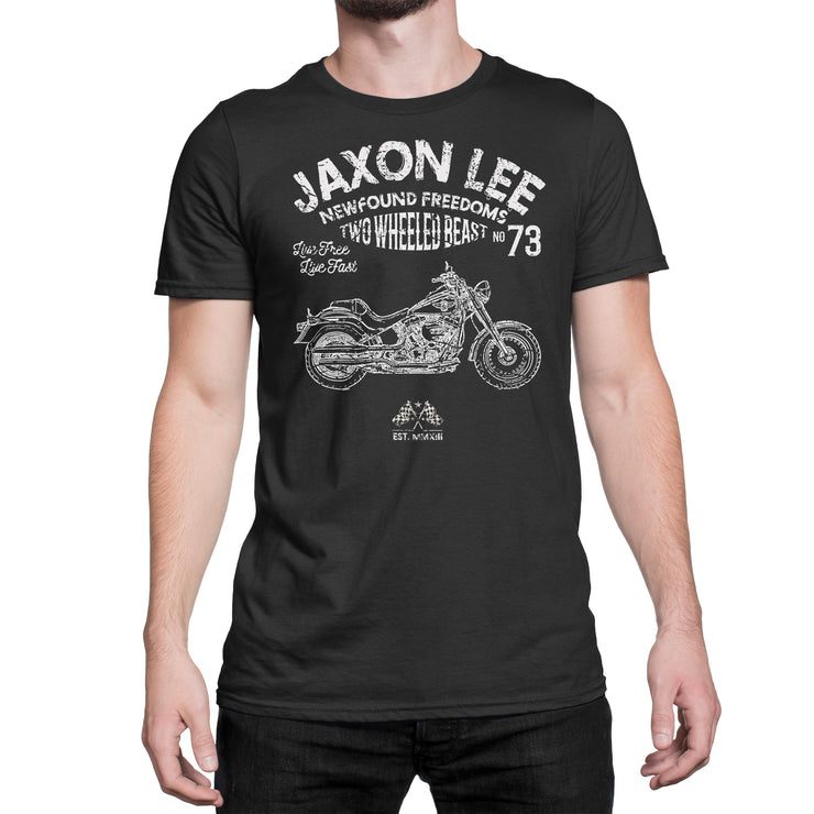 JL Freedom Art Tee aimed at fans of Harley Davidson Fat Boy Motorbike