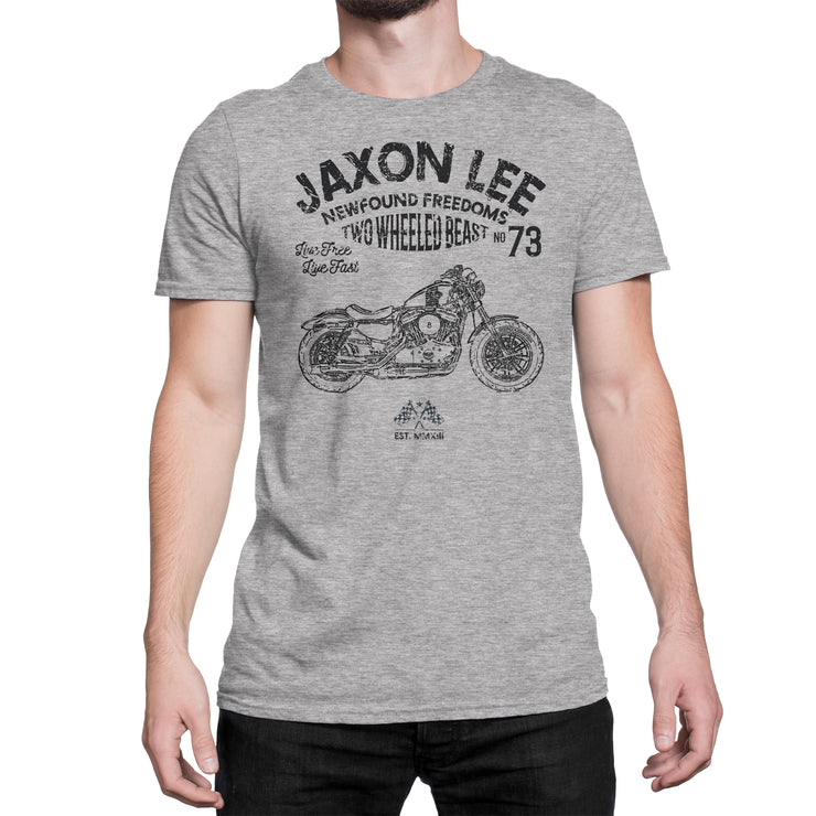 JL Freedom Art Tee aimed at fans of Harley Davidson Forty Eight Motorbike