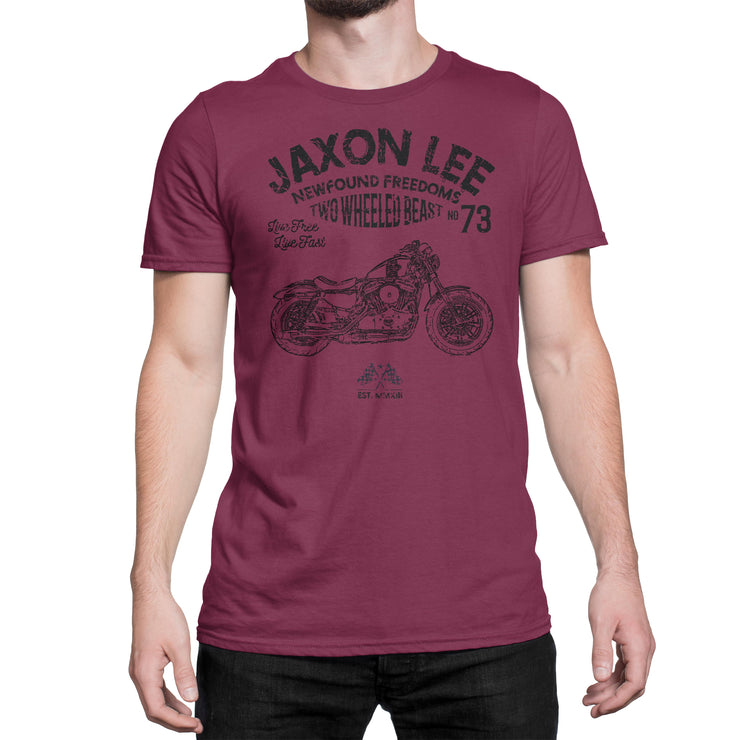JL Freedom Art Tee aimed at fans of Harley Davidson Forty Eight Motorbike