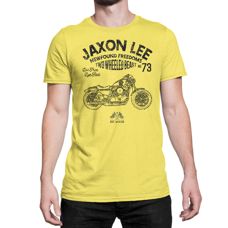 JL Freedom Art Tee aimed at fans of Harley Davidson Forty Eight Motorbike