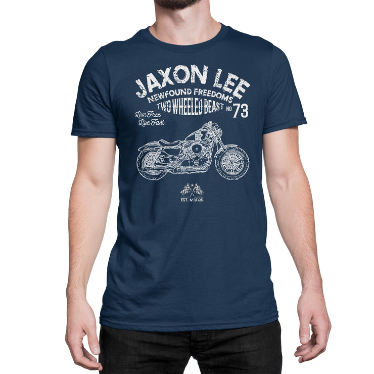 JL Freedom Art Tee aimed at fans of Harley Davidson Forty Eight Motorbike