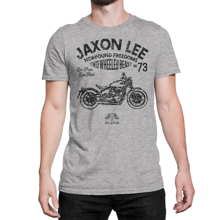 JL Freedom Art Tee aimed at fans of Triumph Bonneville Bobber Motorbike