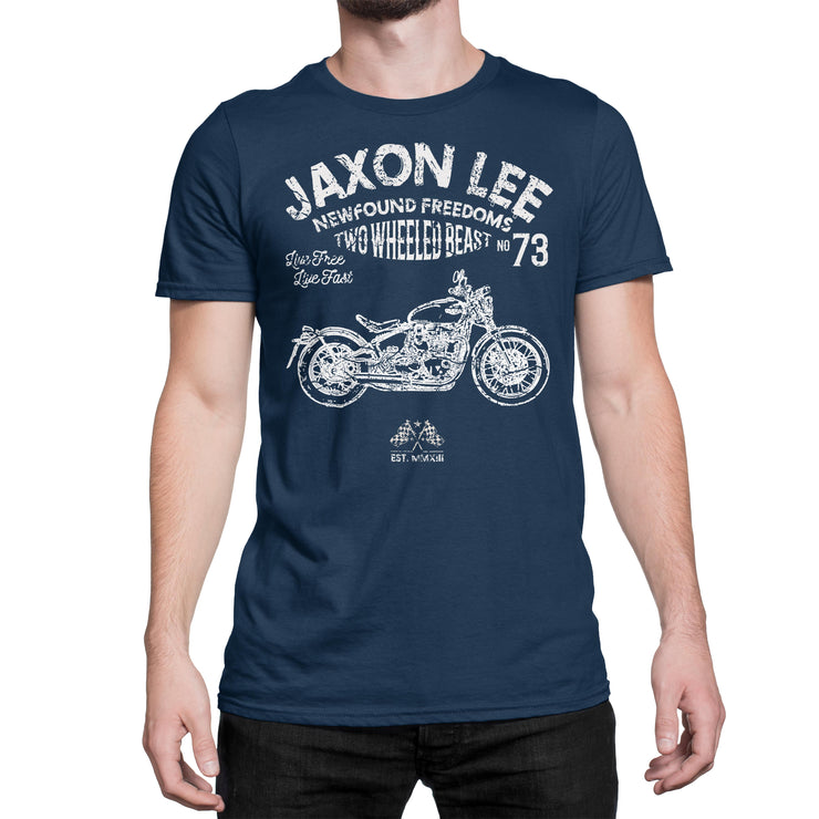 JL Freedom Art Tee aimed at fans of Triumph Bonneville Bobber Motorbike