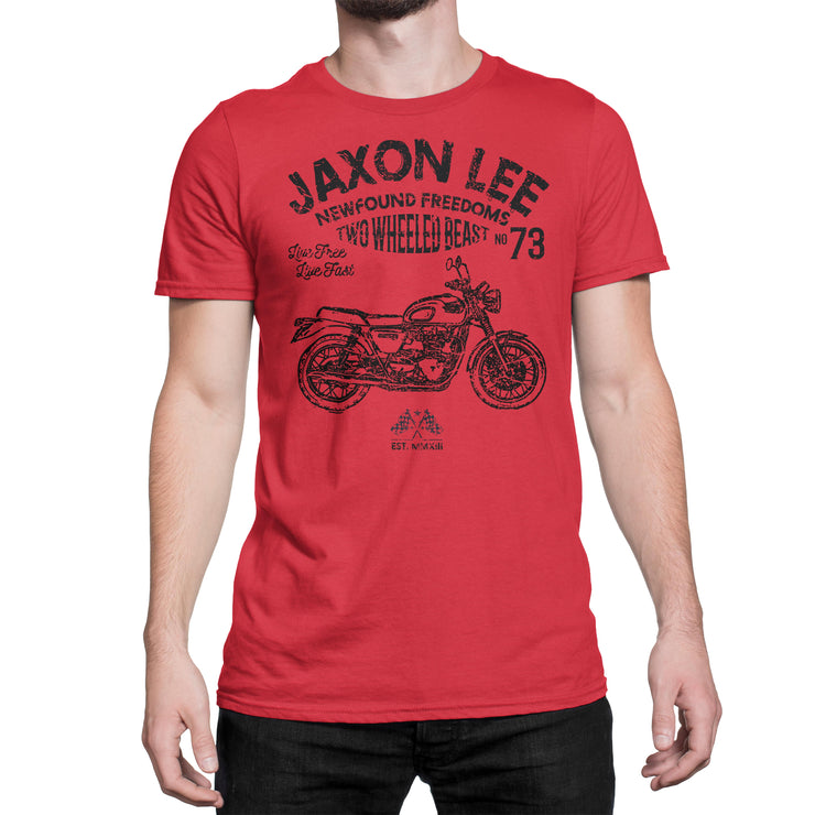 JL Freedom Art Tee aimed at fans of Triumph Bonneville T100 Motorbike