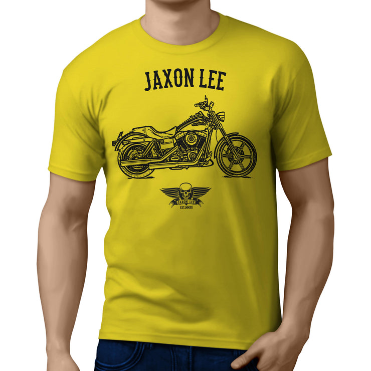 Jaxon Lee Art Tee aimed at fans of Harley Davidson Super Glide Custom Motorbike