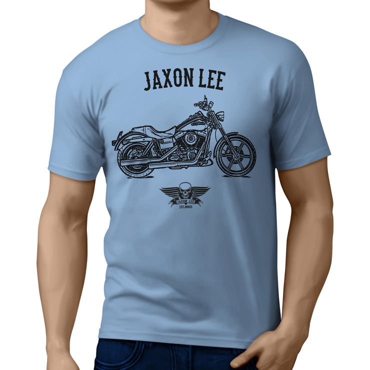 Jaxon Lee Art Tee aimed at fans of Harley Davidson Super Glide Custom Motorbike